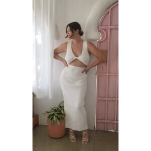 Meshki Kaesha Knit Maxi Dress White